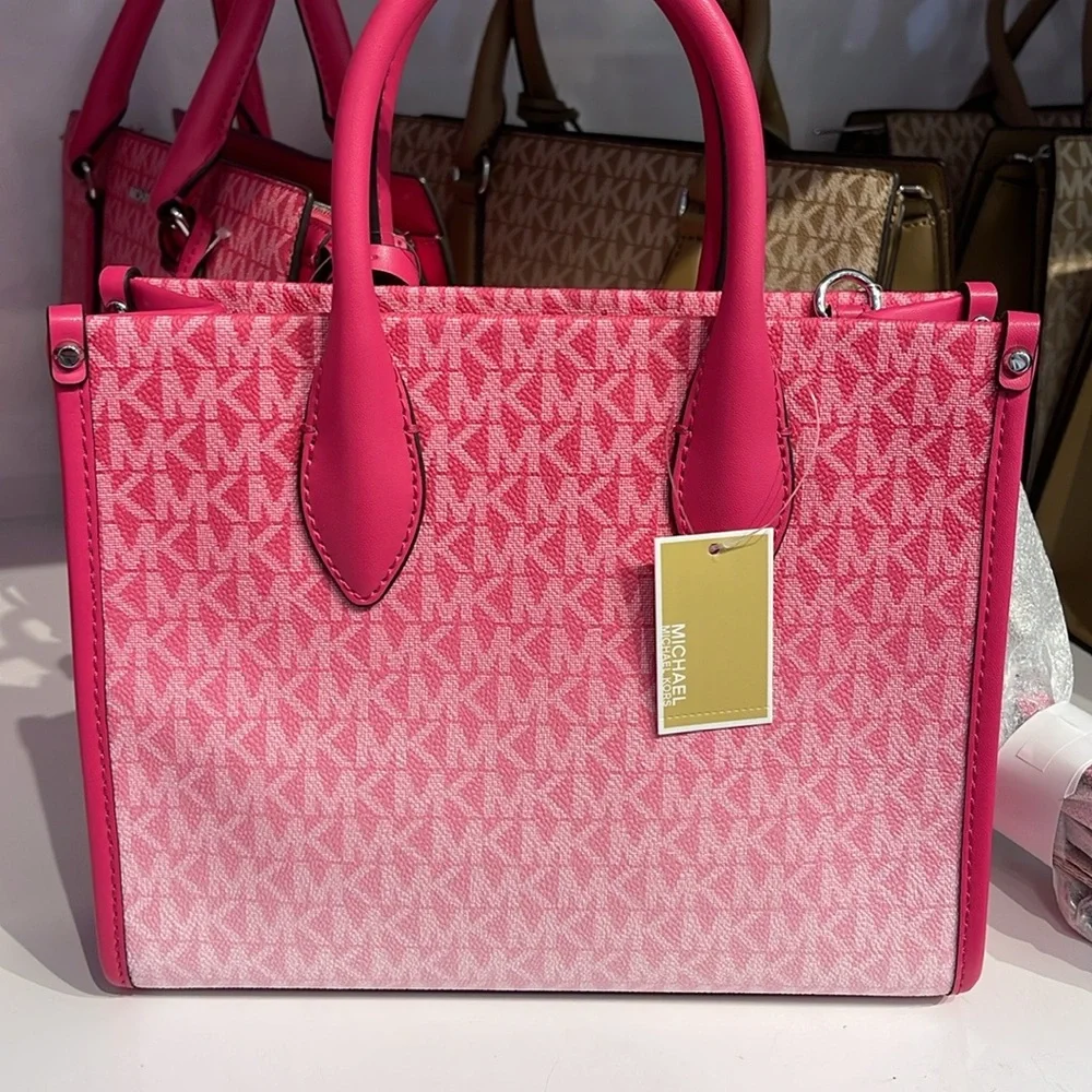 Michael Kors Mirella Small Ombré Signature Logo Crossbody Satchel Tote Shoulder - Picture 14 of 15